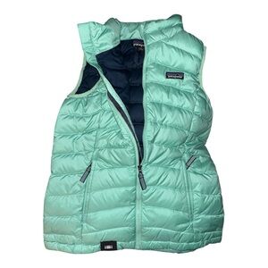 Patagonia Mint Sea Green Down Puffer Vest Size Medium Outdoor Layering